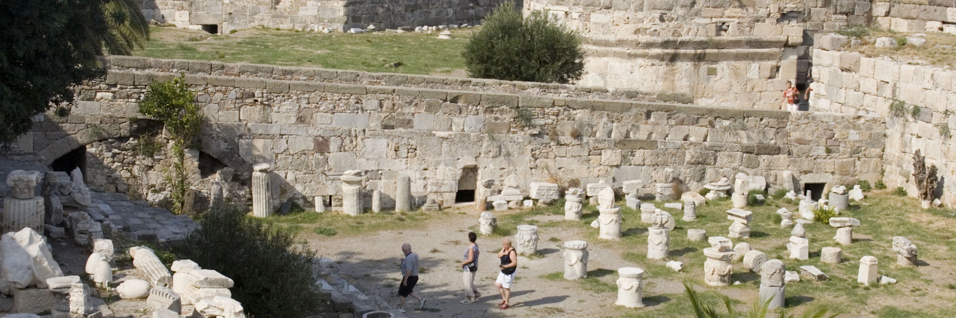 View inside the Neratzia Castle, a former fortress of the Knights of St. John of Jerusalem, at Mandraki harbour, Kos-Town, Kos, Greece