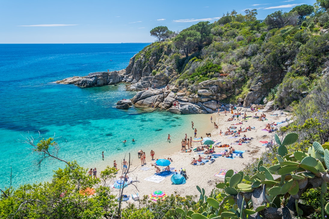 Scenic sight of Cavoli beach in Elba Island, Tuscany, Italy. April-30-2017