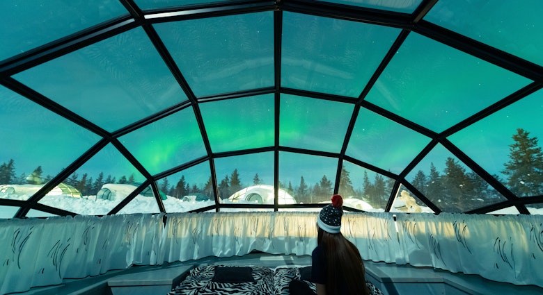 Aurora borealis, also known as Northern lights shining in the night sky seen from Glass Igloos, Kakslauttanen Arctic Resort West Village, Saariselkä, Lapland, Finland.
Aurora borealis, also known as Northern lights shining in the night sky seen from Glass Igloos, Kakslauttanen Arctic Resort West Village, Saariselkä, Lapland, Finland.
1213501617