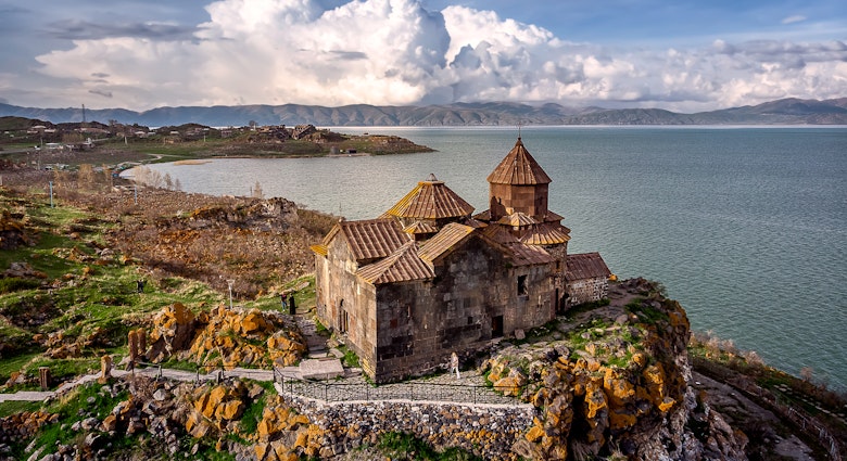 Hayravank Monastery on the shore of lake Sevan, Armenia License Type: media Download Time: 2024-01-04T15:53:25.000Z User: lonelyplanetmedia Is Editorial: No purchase_order:
